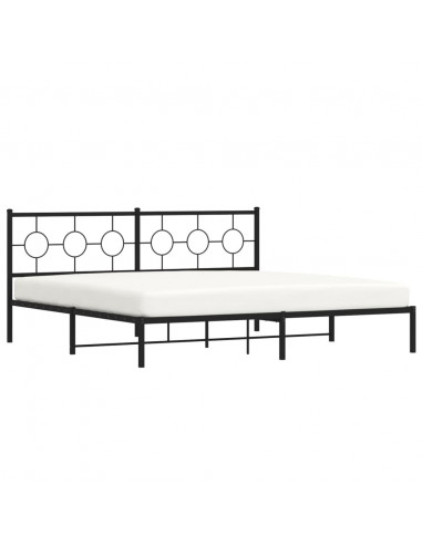 Giroletto con Testiera in Metallo Nero 200x200 cm