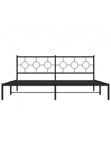 Giroletto con Testiera in Metallo Nero 200x200 cm