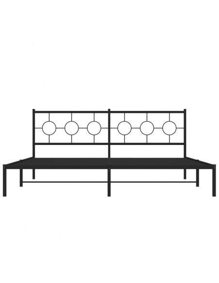 Giroletto con Testiera in Metallo Nero 200x200 cm