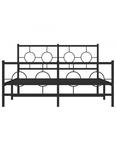 Giroletto con Testiera e Pediera Metallo Nero 140x190 cm