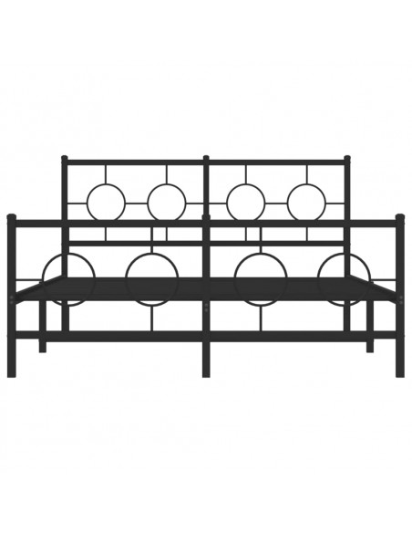 Giroletto con Testiera e Pediera Metallo Nero 140x190 cm