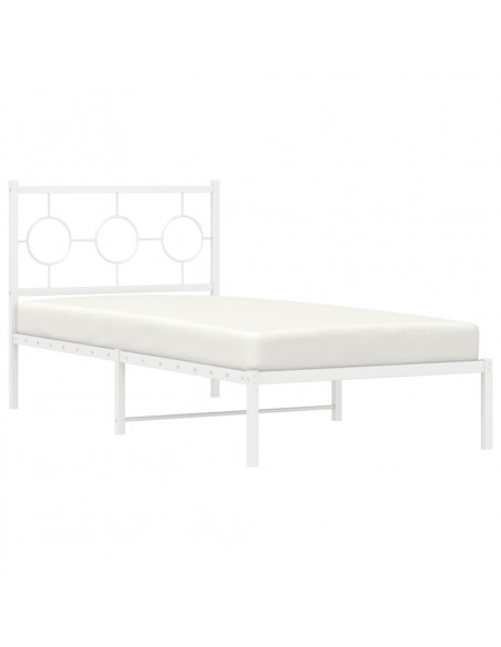 Giroletto con Testiera Metallo Bianco 90x190 cm