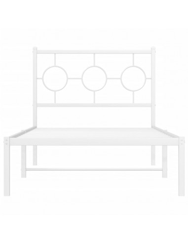 Giroletto con Testiera Metallo Bianco 90x190 cm