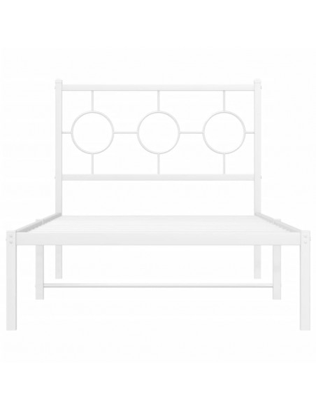 Giroletto con Testiera Metallo Bianco 90x190 cm