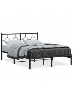 Giroletto con Testiera in Metallo Nero 135x190 cm 2