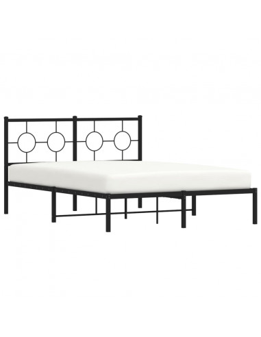 Giroletto con Testiera in Metallo Nero 135x190 cm