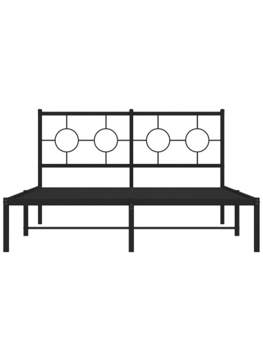 Giroletto con Testiera in Metallo Nero 135x190 cm