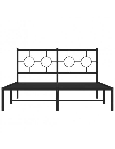 Giroletto con Testiera in Metallo Nero 135x190 cm