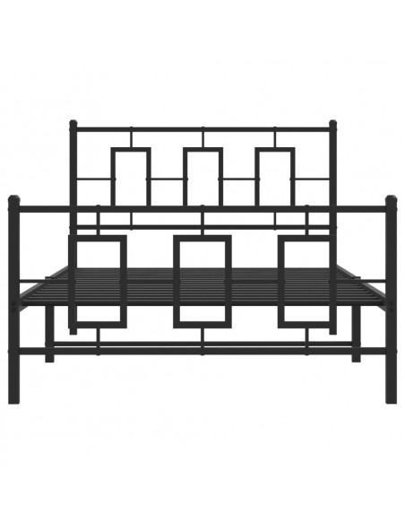 Giroletto con Testiera e Pediera Metallo Nero 107x203 cm