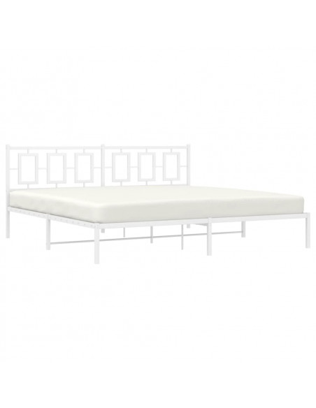 Giroletto con Testiera Metallo Bianco 200x200 cm