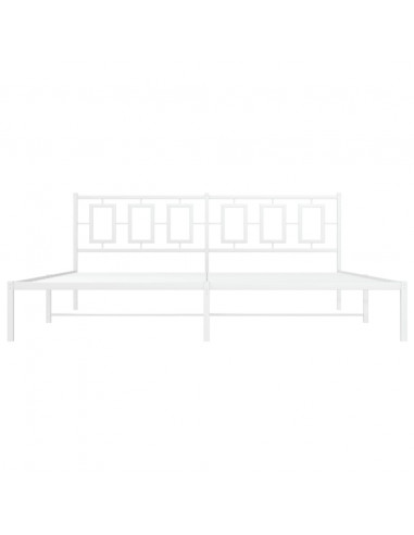 Giroletto con Testiera Metallo Bianco 200x200 cm