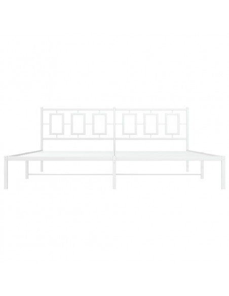 Giroletto con Testiera Metallo Bianco 200x200 cm