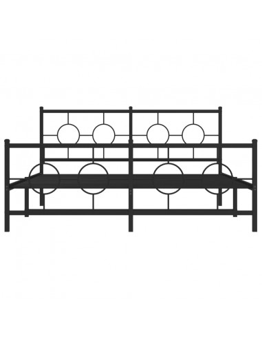 Giroletto con Testiera e Pediera Metallo Nero 150x200 cm