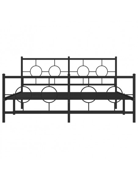 Giroletto con Testiera e Pediera Metallo Nero 150x200 cm