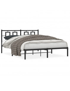 Giroletto con Testiera in Metallo Nero 150x200 cm 2