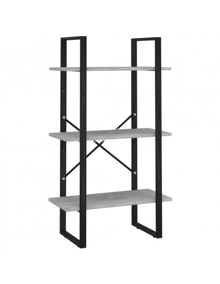 Scaffale Grigio Cemento 60x30x105 cm in Legno Multistrato