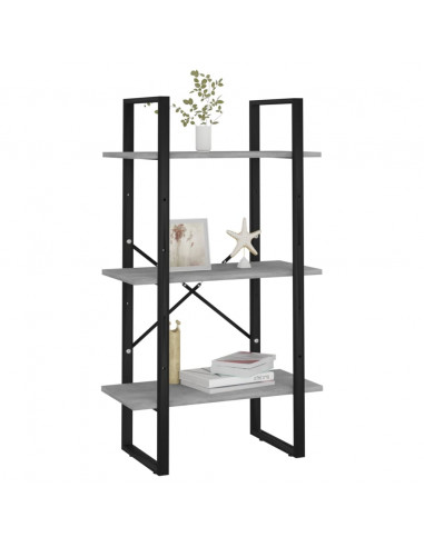 Scaffale Grigio Cemento 60x30x105 cm in Legno Multistrato