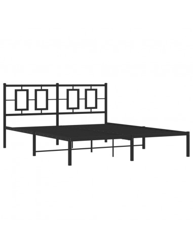 Giroletto con Testiera in Metallo Nero 150x200 cm