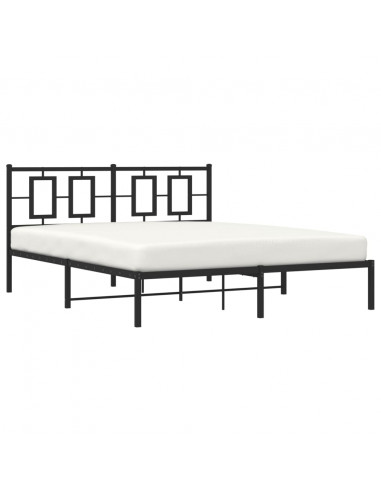 Giroletto con Testiera in Metallo Nero 150x200 cm