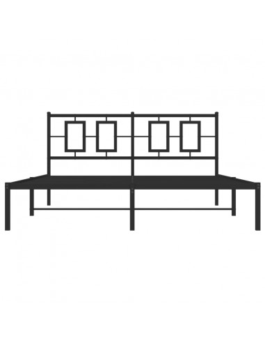 Giroletto con Testiera in Metallo Nero 150x200 cm