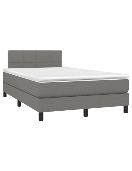 Giroletto a Molle con Materasso Grigio Scuro 120x190cm Tessuto