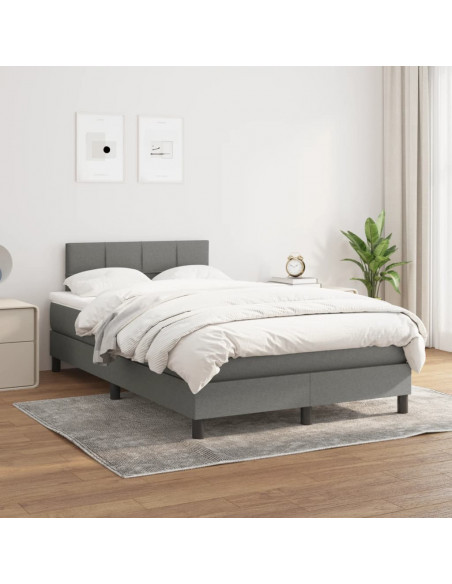Giroletto a Molle con Materasso Grigio Scuro 120x190cm Tessuto
