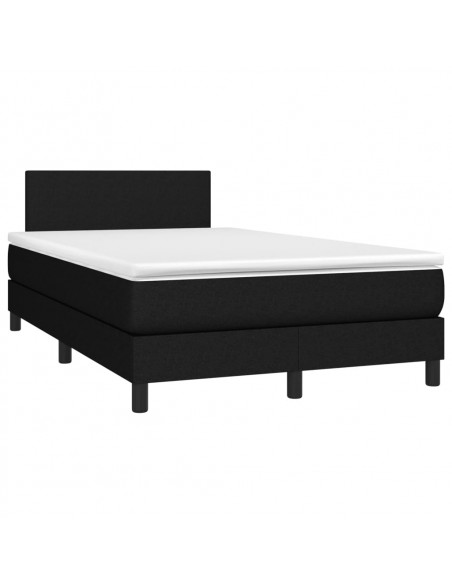Giroletto a Molle con Materasso Nero 120x190 cm in Tessuto