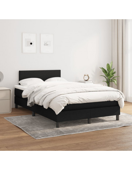 Giroletto a Molle con Materasso Nero 120x190 cm in Tessuto