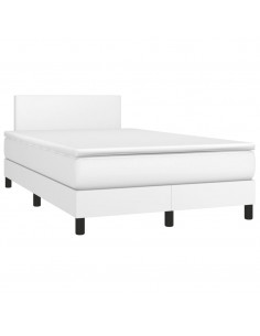 Giroletto a Molle con Materasso Bianco 120x190 cm in Similpelle 2