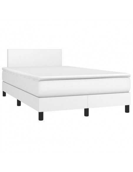 Giroletto a Molle con Materasso Bianco 120x190 cm in Similpelle