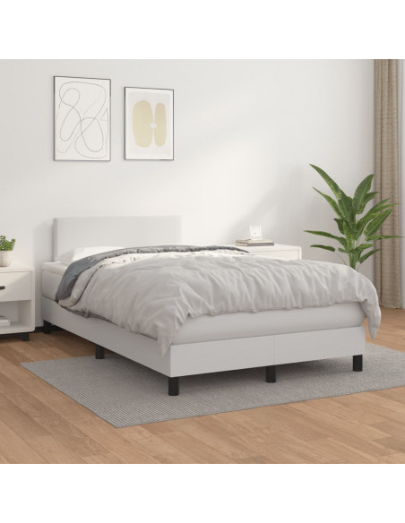 Giroletto a Molle con Materasso Bianco 120x190 cm in Similpelle