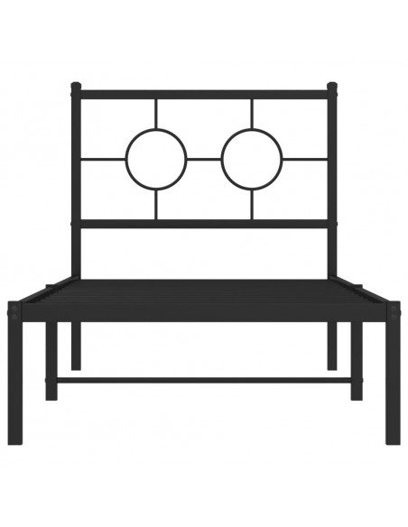 Giroletto con Testiera in Metallo Nero 75x190 cm