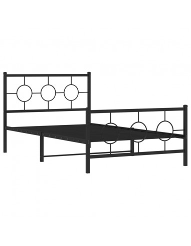 Giroletto con Testiera e Pediera Metallo Nero 107x203 cm