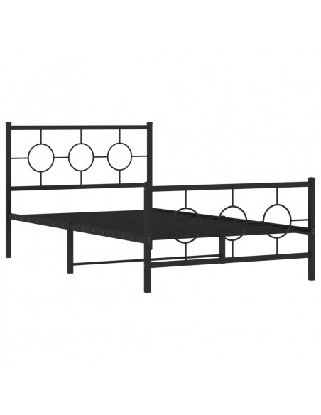 Giroletto con Testiera e Pediera Metallo Nero 107x203 cm
