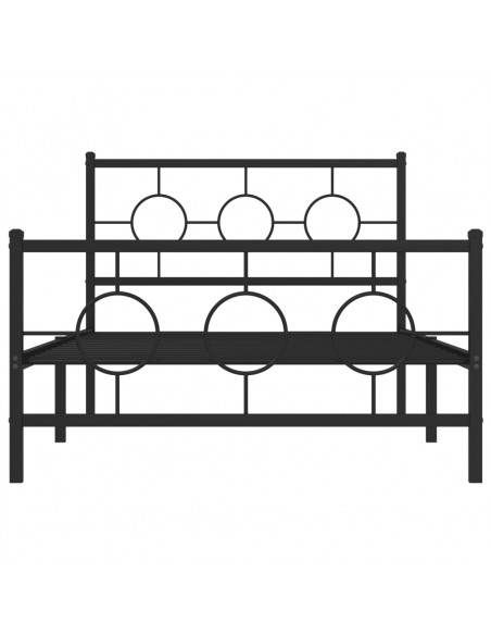 Giroletto con Testiera e Pediera Metallo Nero 107x203 cm