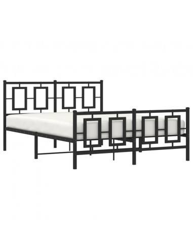 Giroletto con Testiera e Pediera Metallo Nero 135x190 cm