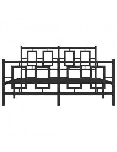 Giroletto con Testiera e Pediera Metallo Nero 135x190 cm
