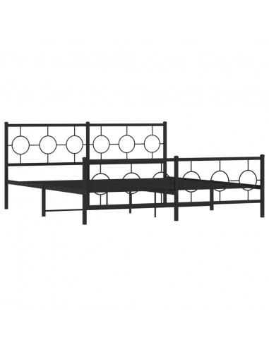 Giroletto con Testiera e Pediera Metallo Nero 183x213 cm