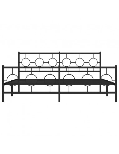 Giroletto con Testiera e Pediera Metallo Nero 183x213 cm