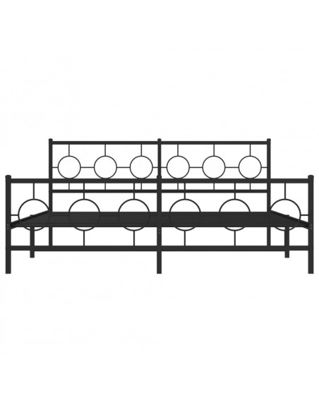 Giroletto con Testiera e Pediera Metallo Nero 183x213 cm