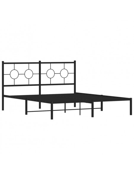 Giroletto con Testiera in Metallo Nero 150x200 cm
