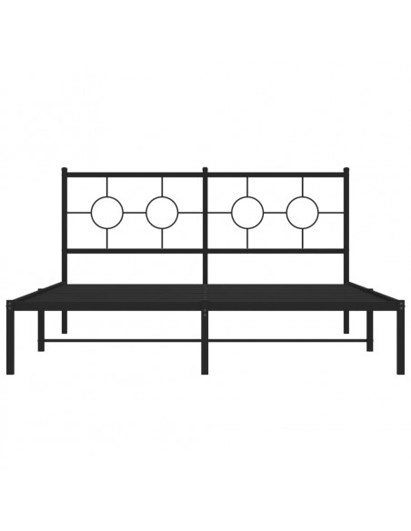 Giroletto con Testiera in Metallo Nero 150x200 cm