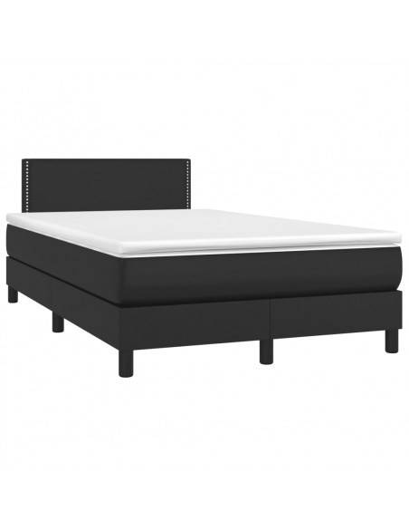 Giroletto a Molle con Materasso Nero 120x190 cm in Similpelle