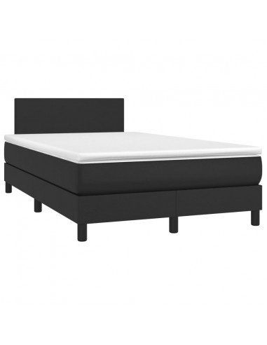 Giroletto a Molle con Materasso Nero 120x190 cm in Similpelle