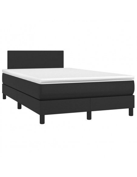 Giroletto a Molle con Materasso Nero 120x190 cm in Similpelle