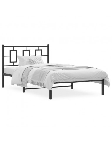 Giroletto con Testiera in Metallo Nero 107x203 cm