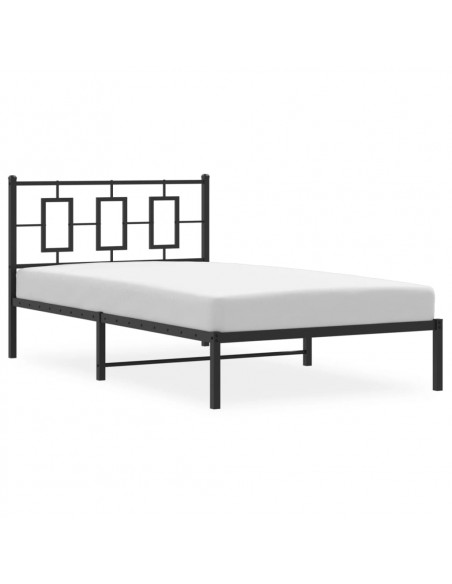 Giroletto con Testiera in Metallo Nero 107x203 cm