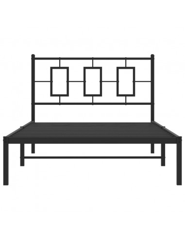 Giroletto con Testiera in Metallo Nero 107x203 cm