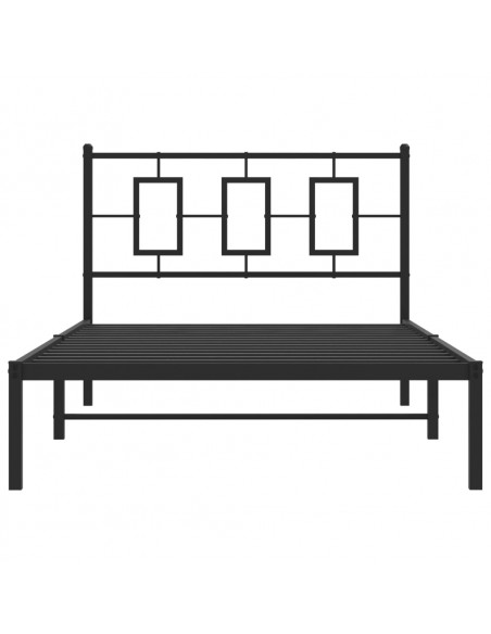 Giroletto con Testiera in Metallo Nero 107x203 cm
