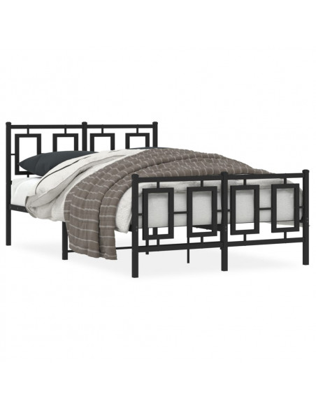 Giroletto con Testiera e Pediera Metallo Nero 120x190 cm